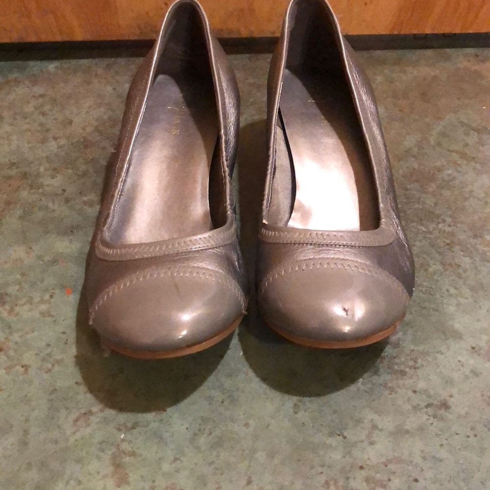 Cole Haan silver short wedged heels size 7.5